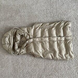 ZARA Women's Hooded Full Zip Puffer Vest Size L Tan
